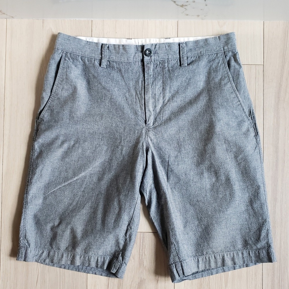 J.Crew Chino Shorts Mens 31 Gray Cotton Oxford Cloth Casual Summer Prep‎